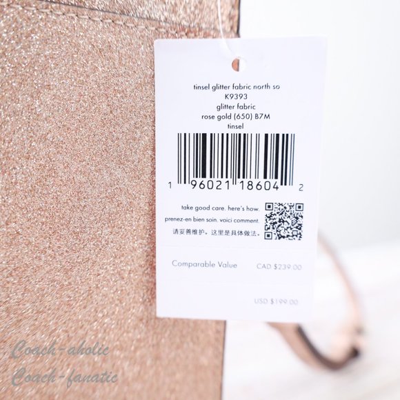 NWT Kate Spade Tinsel North South Glitter Phone Flap Crossbody in Rose Gold - Picture 8 of 13